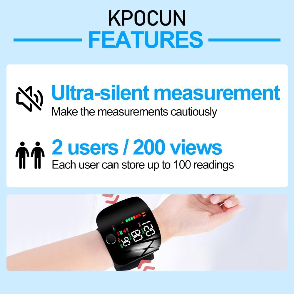 Digital Wrist Blood Pressure Monitor – Full Screen Display