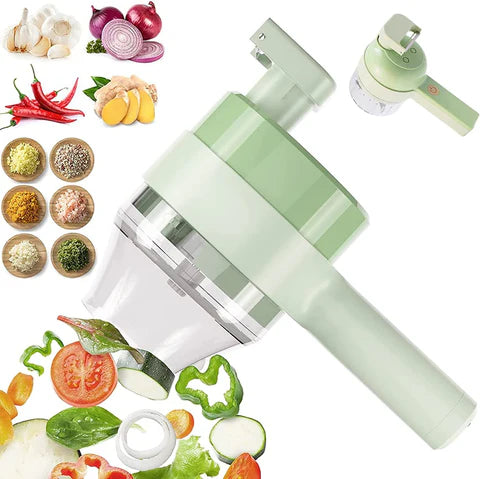 Rechargeable 4 in 1 Electric Vegetable Cutter  قطاعة خضراوات كهربائية قابلة لإعادة الشحن 4 في 1