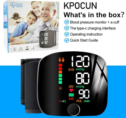 Digital Wrist Blood Pressure Monitor – Full Screen Display
