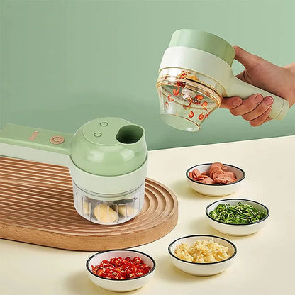 Rechargeable 4 in 1 Electric Vegetable Cutter  قطاعة خضراوات كهربائية قابلة لإعادة الشحن 4 في 1