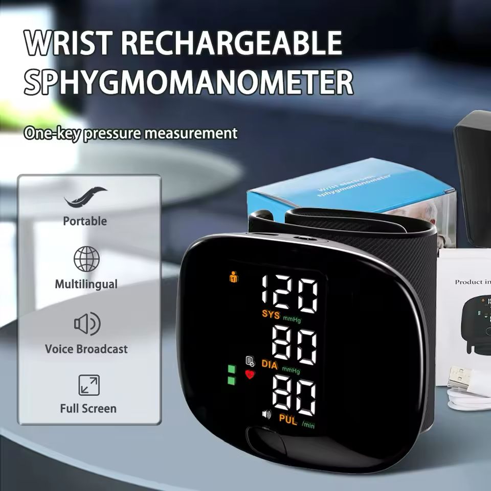 Digital Wrist Blood Pressure Monitor – Full Screen Display