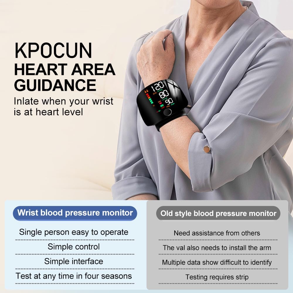 Digital Wrist Blood Pressure Monitor – Full Screen Display