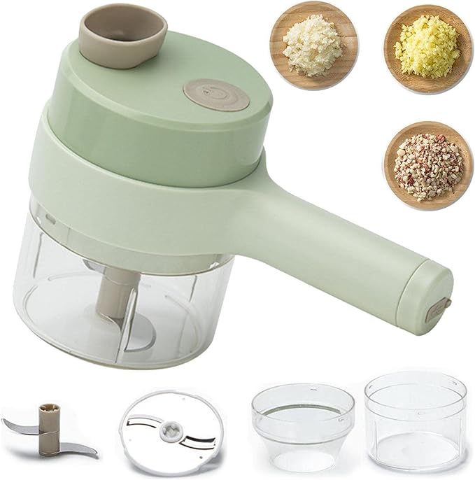 Rechargeable 4 in 1 Electric Vegetable Cutter  قطاعة خضراوات كهربائية قابلة لإعادة الشحن 4 في 1